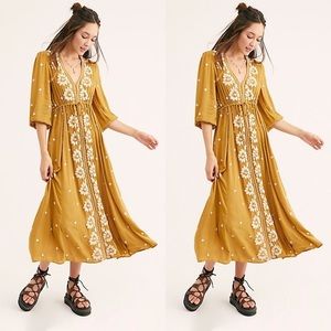 Free People Embroidered Fable Maxi Dress